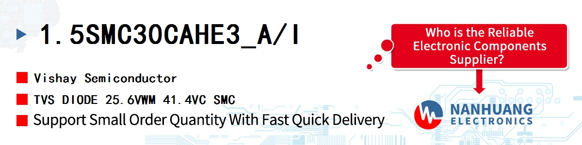 1.5SMC30CAHE3_A/I Vishay TVS DIODE 25.6VWM 41.4VC SMC