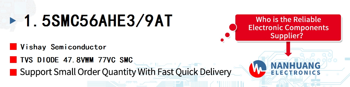 1.5SMC56AHE3/9AT Vishay TVS DIODE 47.8VWM 77VC SMC