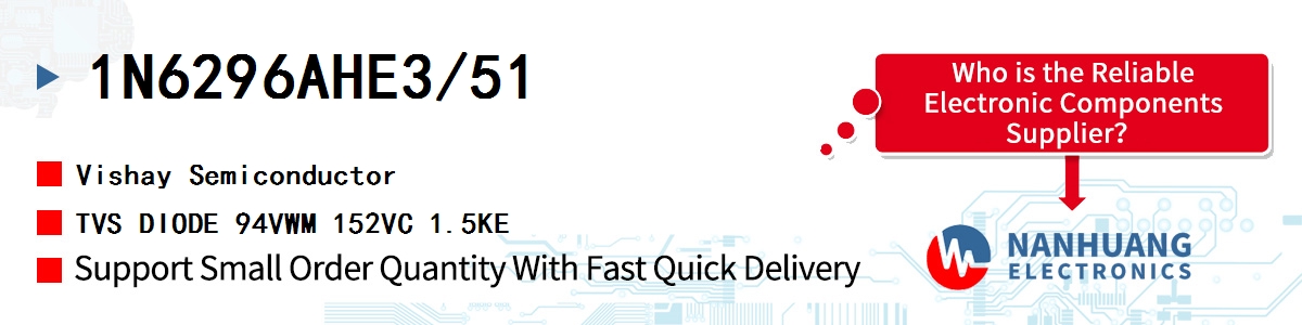 1N6296AHE3/51 Vishay TVS DIODE 94VWM 152VC 1.5KE