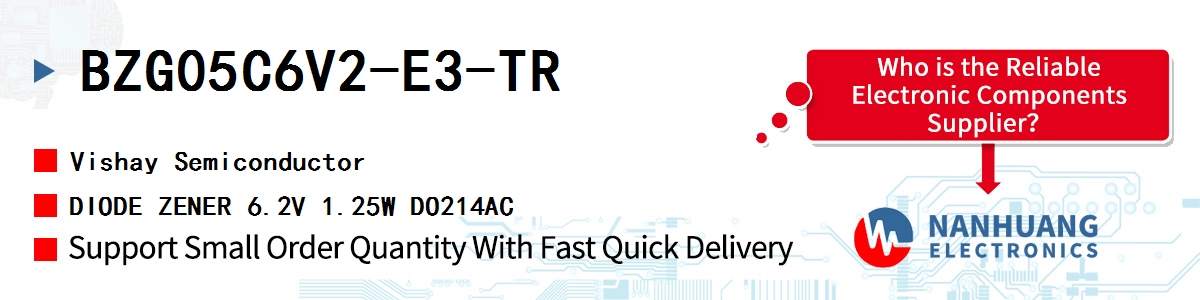 BZG05C6V2-E3-TR Vishay DIODE ZENER 6.2V 1.25W DO214AC