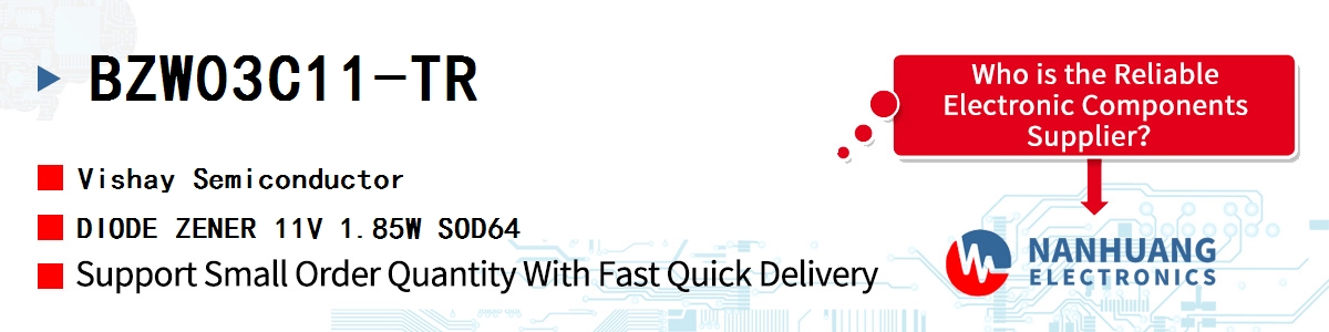 BZW03C11-TR Vishay DIODE ZENER 11V 1.85W SOD64