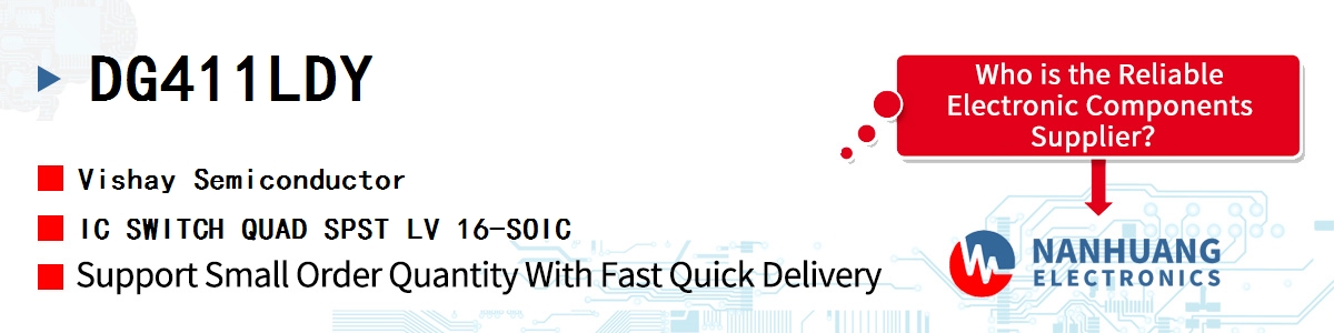 DG411LDY Vishay IC SWITCH QUAD SPST LV 16-SOIC