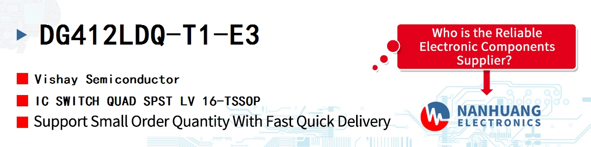 DG412LDQ-T1-E3 Vishay IC SWITCH QUAD SPST LV 16-TSSOP