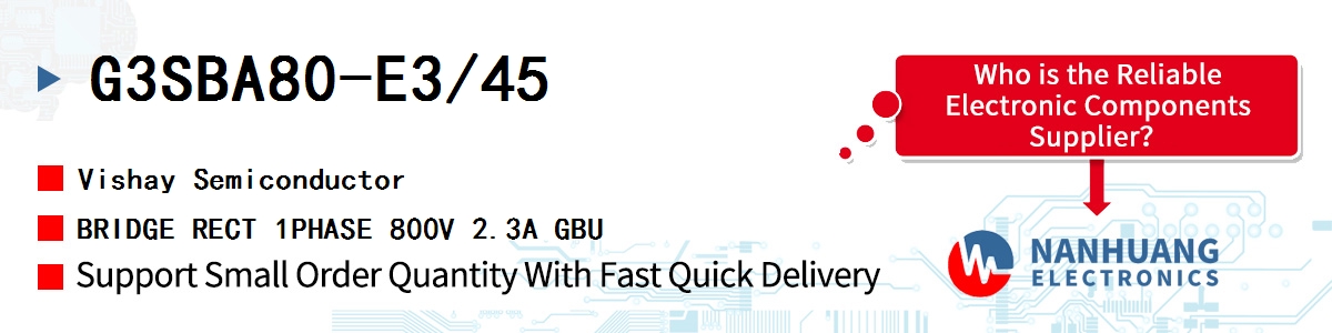 G3SBA80-E3/45 Vishay BRIDGE RECT 1PHASE 800V 2.3A GBU