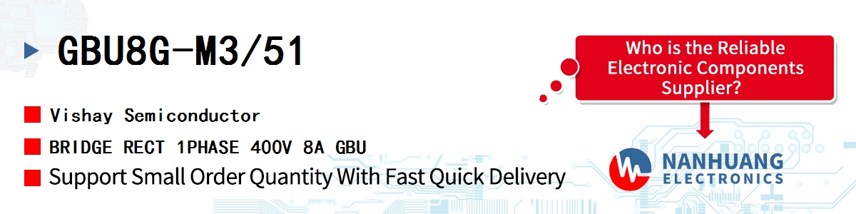 GBU8G-M3/51 Vishay BRIDGE RECT 1PHASE 400V 8A GBU