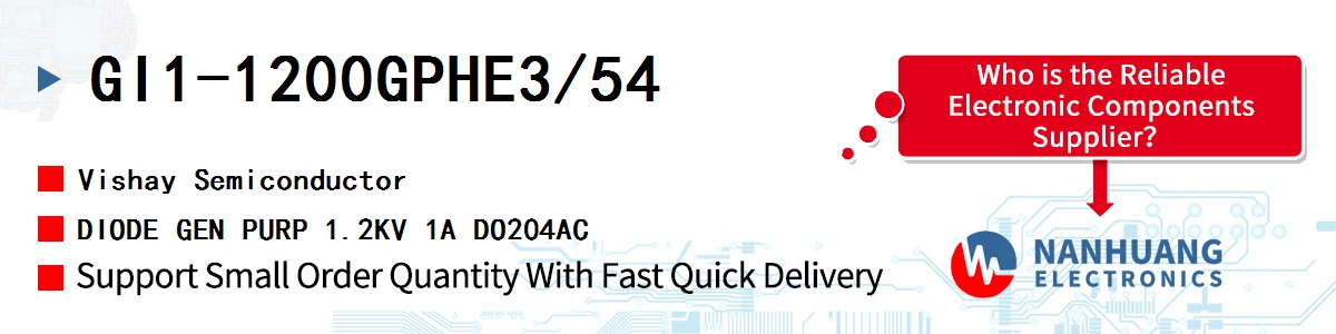 GI1-1200GPHE3/54 Vishay DIODE GEN PURP 1.2KV 1A DO204AC