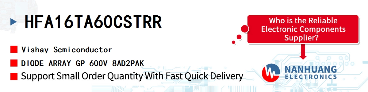 HFA16TA60CSTRR Vishay DIODE ARRAY GP 600V 8AD2PAK