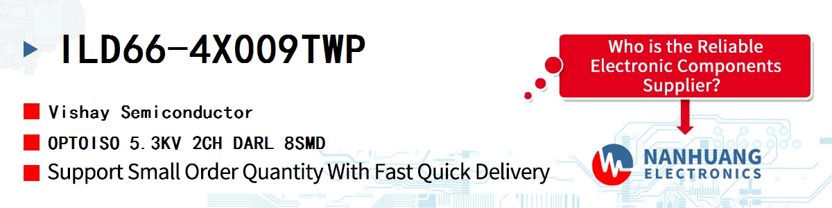 ILD66-4X009TWP Vishay OPTOISO 5.3KV 2CH DARL 8SMD