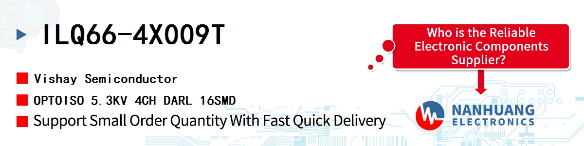 ILQ66-4X009T Vishay OPTOISO 5.3KV 4CH DARL 16SMD
