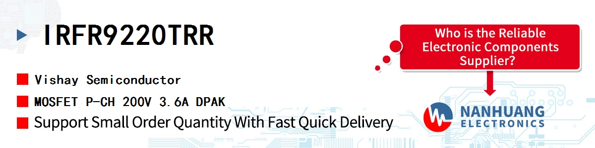 IRFR9220TRR Vishay MOSFET P-CH 200V 3.6A DPAK