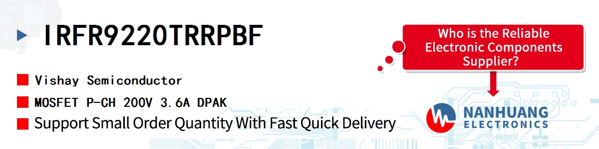 IRFR9220TRRPBF Vishay MOSFET P-CH 200V 3.6A DPAK