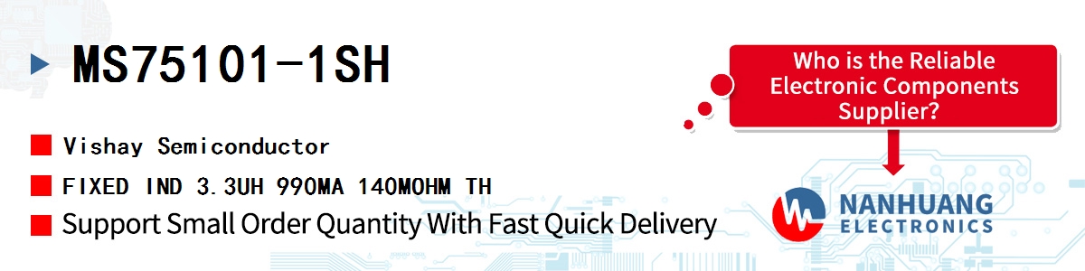 MS75101-1SH Vishay FIXED IND 3.3UH 990MA 140MOHM TH