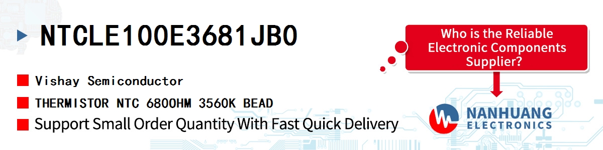 NTCLE100E3681JB0 Vishay THERMISTOR NTC 680OHM 3560K BEAD