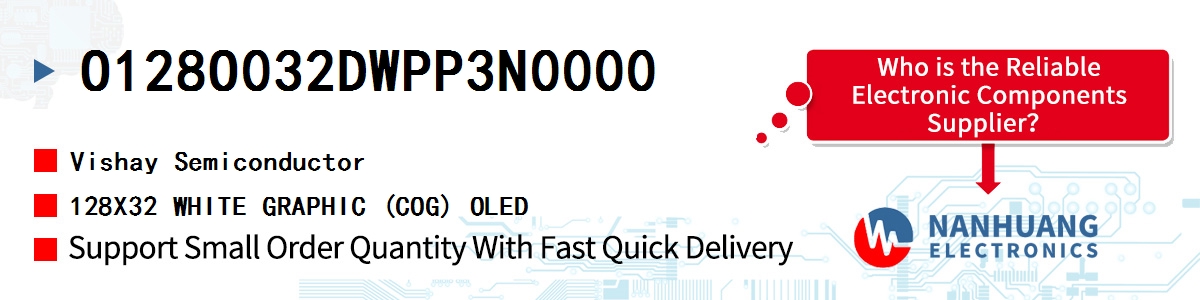 O128O032DWPP3N0000 Vishay 128X32 WHITE GRAPHIC (COG) OLED