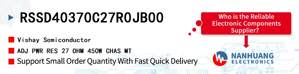 RSSD40370C27R0JB00 Vishay ADJ PWR RES 27 OHM 450W CHAS MT