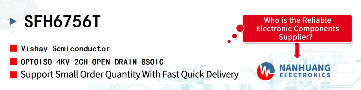 SFH6756T Vishay OPTOISO 4KV 2CH OPEN DRAIN 8SOIC