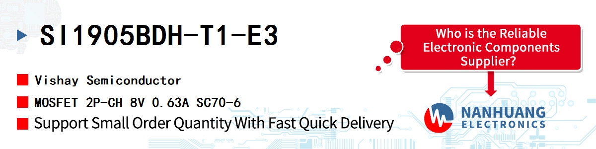 SI1905BDH-T1-E3 Vishay MOSFET 2P-CH 8V 0.63A SC70-6