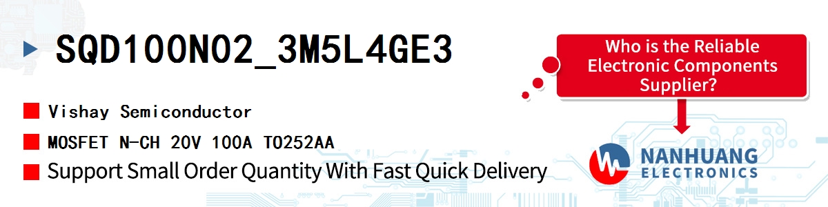SQD100N02_3M5L4GE3 Vishay MOSFET N-CH 20V 100A TO252AA
