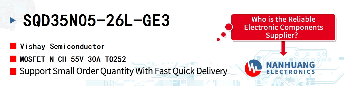 SQD35N05-26L-GE3 Vishay MOSFET N-CH 55V 30A TO252