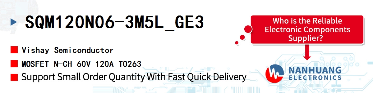 SQM120N06-3M5L_GE3 Vishay MOSFET N-CH 60V 120A TO263