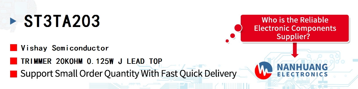 ST3TA203 Vishay TRIMMER 20KOHM 0.125W J LEAD TOP