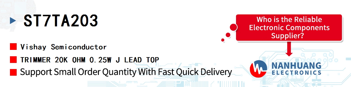 ST7TA203 Vishay TRIMMER 20K OHM 0.25W J LEAD TOP