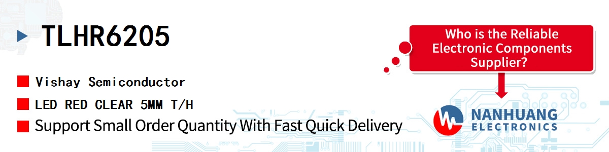 TLHR6205 Vishay LED RED CLEAR 5MM T/H