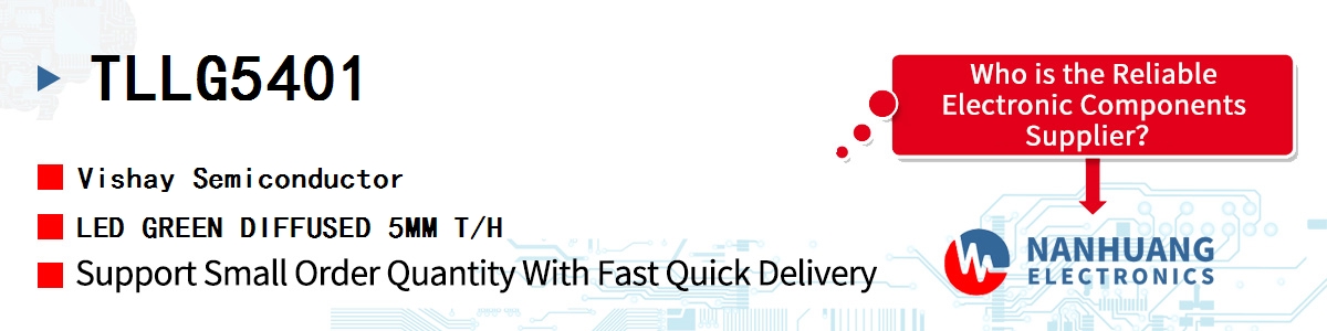 TLLG5401 Vishay LED GREEN DIFFUSED 5MM T/H