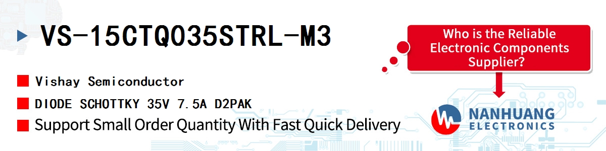 VS-15CTQ035STRL-M3 Vishay DIODE SCHOTTKY 35V 7.5A D2PAK