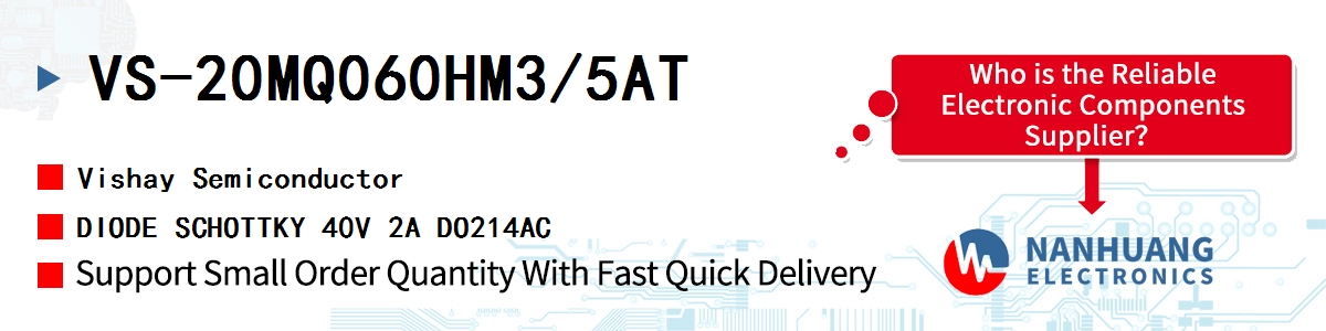 VS-20MQ060HM3/5AT Vishay DIODE SCHOTTKY 40V 2A DO214AC