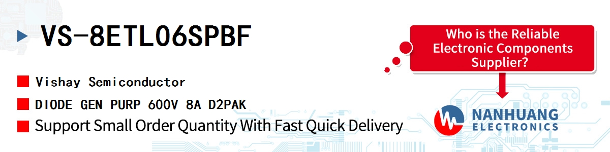 VS-8ETL06SPBF Vishay DIODE GEN PURP 600V 8A D2PAK