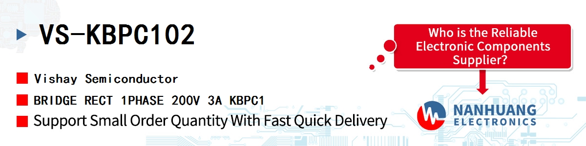 VS-KBPC102 Vishay BRIDGE RECT 1PHASE 200V 3A KBPC1