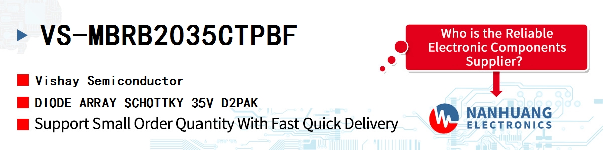 VS-MBRB2035CTPBF Vishay DIODE ARRAY SCHOTTKY 35V D2PAK
