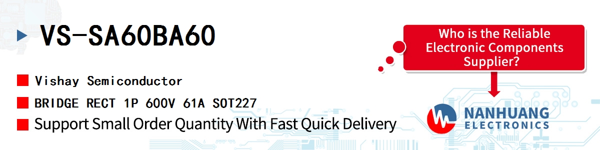 VS-SA60BA60 Vishay BRIDGE RECT 1P 600V 61A SOT227