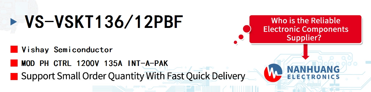 VS-VSKT136/12PBF Vishay MOD PH CTRL 1200V 135A INT-A-PAK