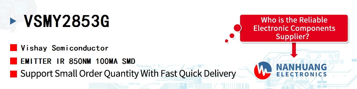 VSMY2853G Vishay EMITTER IR 850NM 100MA SMD