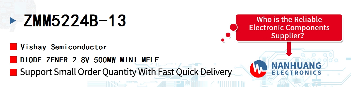 ZMM5224B-13 Vishay DIODE ZENER 2.8V 500MW MINI MELF